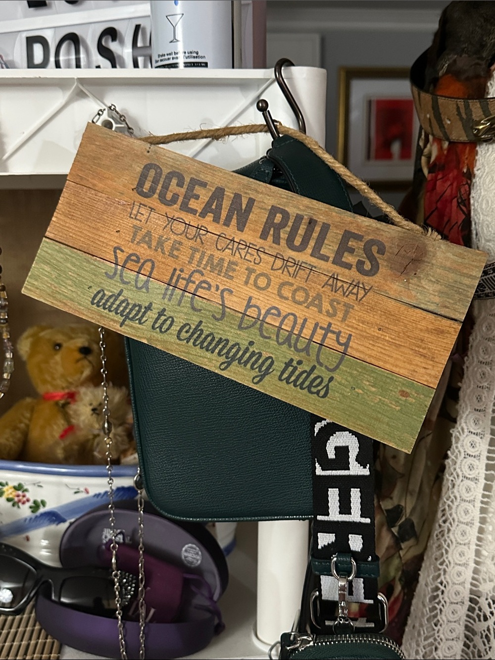 Ocean Rules Wooden Sign ~ Handcrafted Amish Folk Art